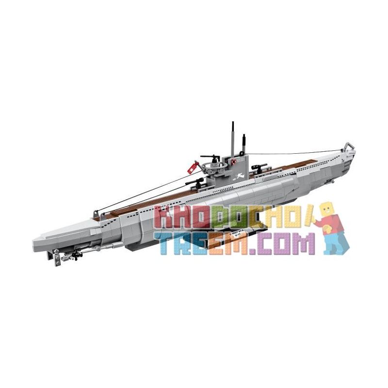 COBI 4805 non  TÀU NGẦM TYPE VII B U-48 bộ đồ chơi xếp lắp ráp ghép mô hình Military Army U-BOOT U-48 VII Quân Sự Bộ Đội 800 khối