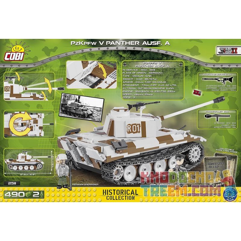 COBI 2511 non  LEOPARD TANK. bộ đồ chơi xếp lắp ráp ghép mô hình Military Army PANZER V PANTHER AUSF. Quân Sự Bộ Đội 490 khối COBI 2511 non  LEOPARD TANK. bộ đồ chơi xếp lắp ráp ghép mô hình Military Army PANZER V PANTHER AUSF. Quân Sự Bộ Đội 490 khối