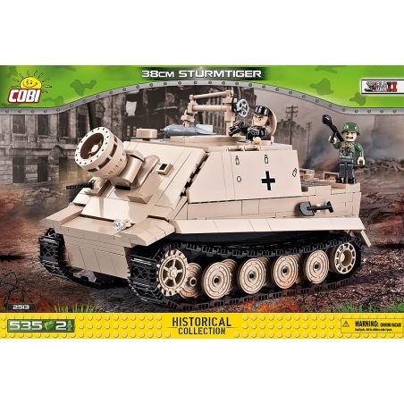 COBI 2513 non  HỔ TẤN CÔNG 38CM bộ đồ chơi xếp lắp ráp ghép mô hình Military Army 38 CM STURMTIGER Quân Sự Bộ Đội 535 khối