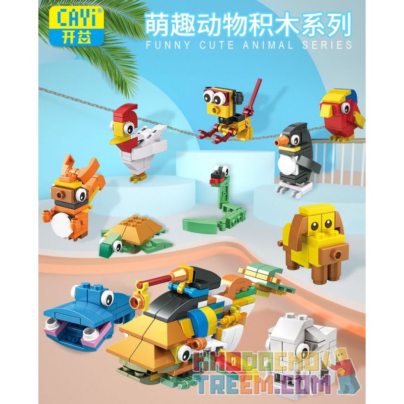 CAYI KY006 KY007 KY008 KY009 KY010 KY011 KY013 KY014 KY015 KY016 non  ĐỘNG VẬT DỄ THƯƠNG XÂY DỰNG 10 CÁ ĐÈN LỒNG bộ đồ chơi xếp lắp ráp ghép mô hình Creator Sáng Tạo 243 khối
