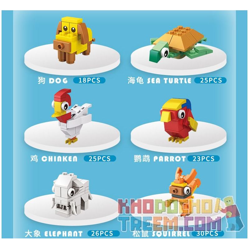 CAYI KY006 KY007 KY008 KY009 KY010 KY011 KY013 KY014 KY015 KY016 non  ĐỘNG VẬT DỄ THƯƠNG XÂY DỰNG 10 CÁ ĐÈN LỒNG bộ đồ chơi xếp lắp ráp ghép mô hình Creator Sáng Tạo 243 khối