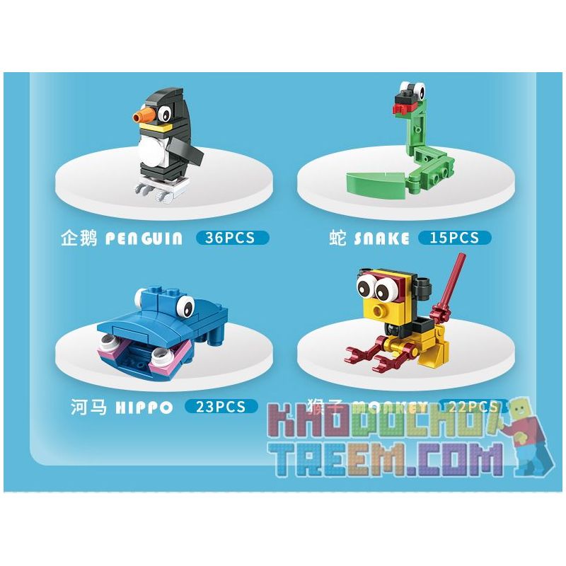 CAYI KY006 KY007 KY008 KY009 KY010 KY011 KY013 KY014 KY015 KY016 non  ĐỘNG VẬT DỄ THƯƠNG XÂY DỰNG 10 CÁ ĐÈN LỒNG bộ đồ chơi xếp lắp ráp ghép mô hình Creator Sáng Tạo 243 khối