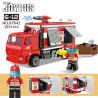 Kazi KY042 non  XE CỨU HỎA bộ đồ chơi xếp lắp ráp ghép mô hình Fire Rescure JOYOUS 183 khối