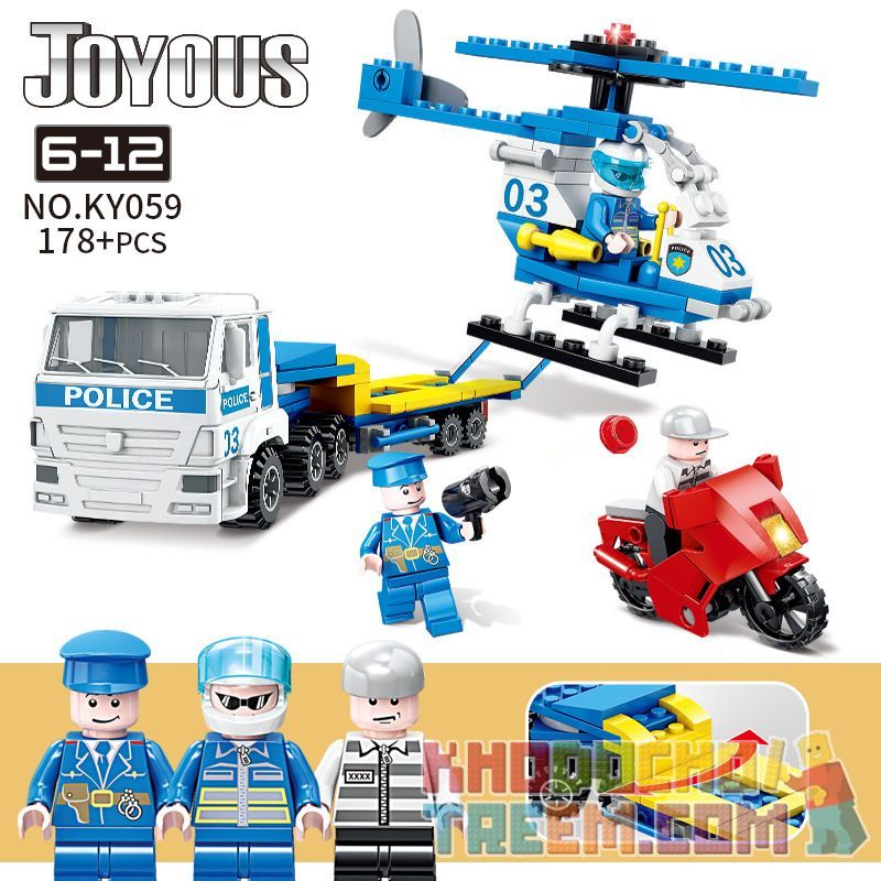 Kazi KY059 Xếp hình kiểu Lego Joyous Wisdom Police Helicopter Transport Police Car Trực Thăng Vận Chuyển Xe Cảnh Sát 178 khối Kazi KY059 Xếp hình kiểu Lego Joyous Wisdom Police Helicopter Transport Police Car Trực Thăng Vận Chuyển Xe Cảnh Sát 178 khối