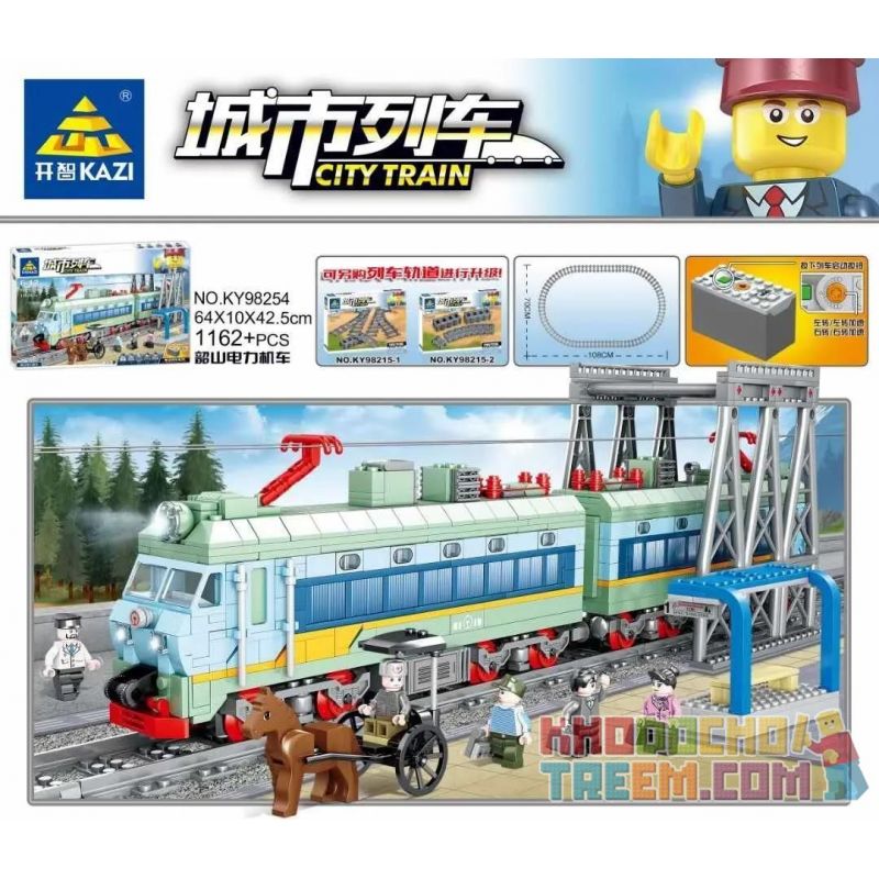 Kazi KY98254 98254 non  ĐẦU MÁY ĐIỆN SHAOSHAN bộ đồ chơi xếp lắp ráp ghép mô hình Trains CITYTRAIN Tàu Hỏa 1162 khối