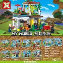 SX 1040 non Lego 8 MÔ HÌNH TRANG TRẠI ĐÚC VÀ XÂY DỰNG bộ đồ chơi xếp lắp ráp ghép mô hình Minecraft MY WORLD Game Xây Dựng 565 khối