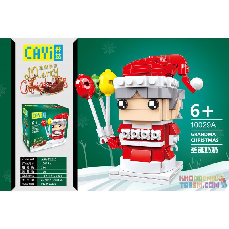 CAYI 10029A Xếp hình kiểu Lego SEASONAL Grandma Christmas Merry Christmas Christmas Granny Bà Già Giáng Sinh 210 khối CAYI 10029A Xếp hình kiểu Lego SEASONAL Grandma Christmas Merry Christmas Christmas Granny Bà Già Giáng Sinh 210 khối