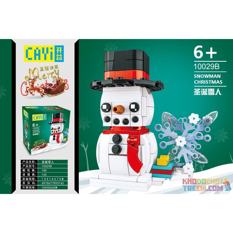 CAYI 10029B non Lego NGƯỜI TUYẾT GIÁNG SINH bộ đồ chơi xếp lắp ráp ghép mô hình Seasonal SNOWMAN CHRISTMAS Mùa Lễ Hội 185 khối