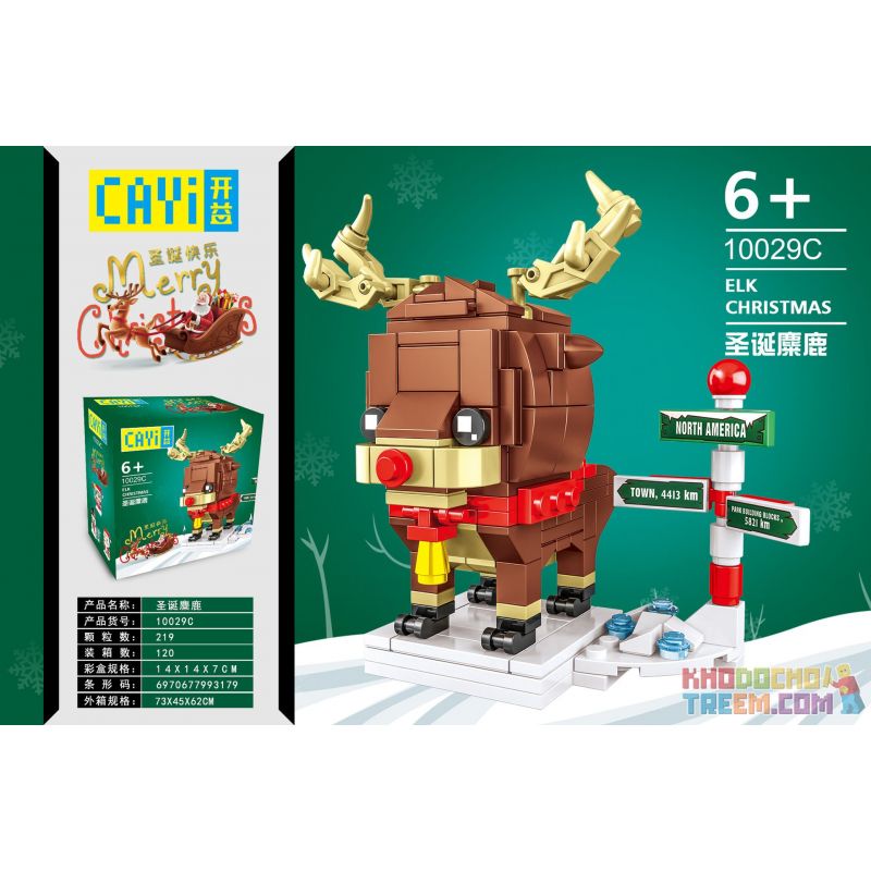 CAYI 10029C Xếp hình kiểu Lego SEASONAL ELK Christmas Merry Christmas Christmas Elk Giáng Sinh Nai Sừng Tấm 219 khối CAYI 10029C Xếp hình kiểu Lego SEASONAL ELK Christmas Merry Christmas Christmas Elk Giáng Sinh Nai Sừng Tấm 219 khối