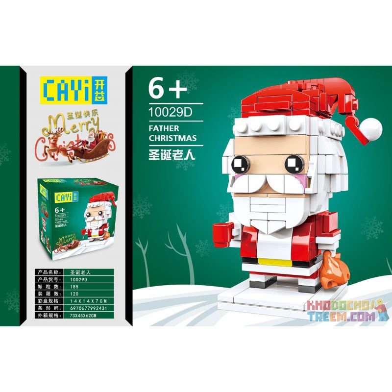 CAYI 10029D non Lego ÔNG GIÀ NOEN bộ đồ chơi xếp lắp ráp ghép mô hình Seasonal ELK CHRISTMAS Mùa Lễ Hội 185 khối