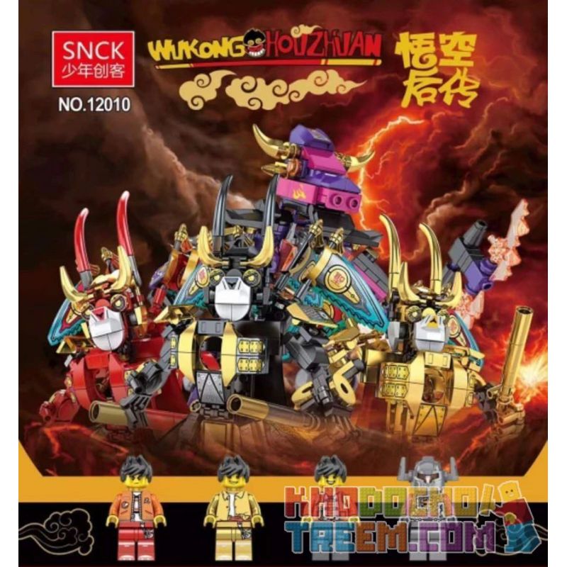 SNCK 12010-1 12010-2 12010-3 12010-4 non  WUKONG DI CẢO 4 MẪU bộ đồ chơi xếp lắp ráp ghép mô hình 967 khối