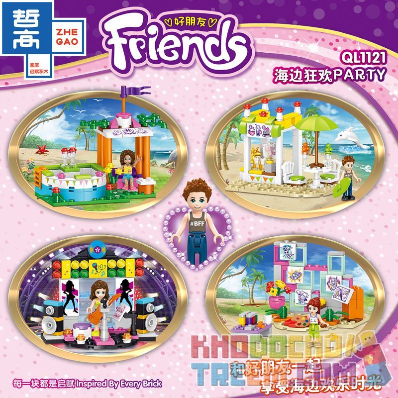 ZHEGAO QL1121 1121 non  LỄ HỘI BÃI BIỂN PARTY 4 HỘP NHỎ bộ đồ chơi xếp lắp ráp ghép mô hình  Các Bạn Gái ZHEGAO QL1121 1121 non  LỄ HỘI BÃI BIỂN PARTY 4 HỘP NHỎ bộ đồ chơi xếp lắp ráp ghép mô hình  Các Bạn Gái