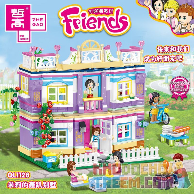 ZHEGAO QL1128 1128 non  BIỆT THỰ TIỆC TÙNG CỦA MILLIE bộ đồ chơi xếp lắp ráp ghép mô hình  Các Bạn Gái 775 khối