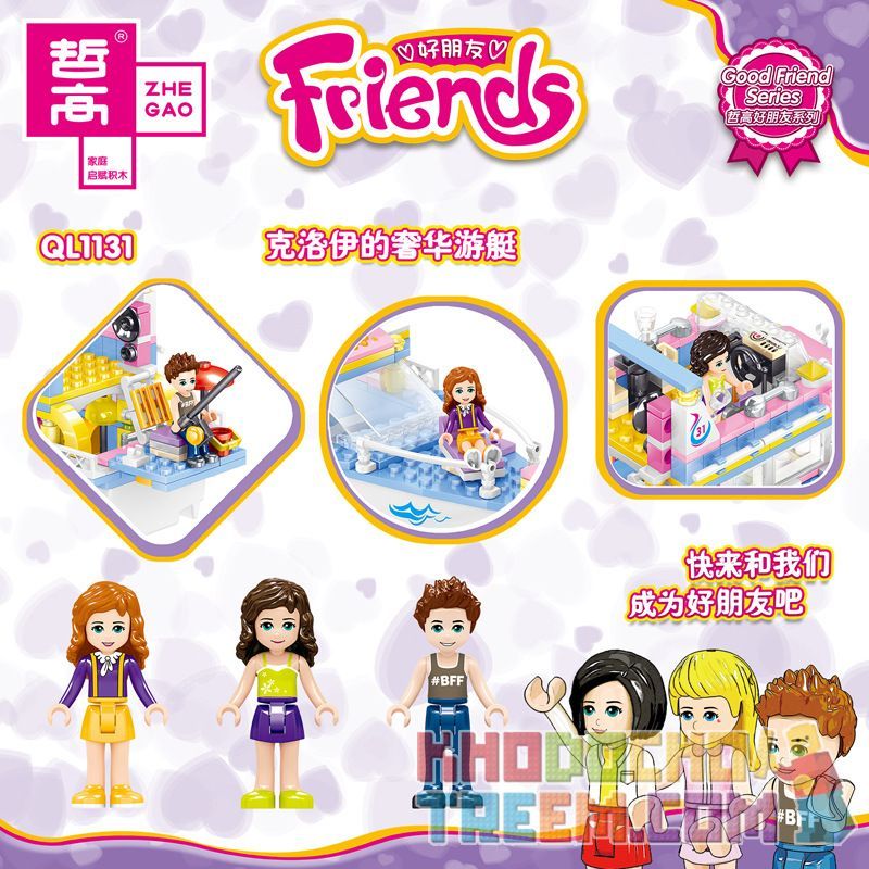ZHEGAO QL1131 1131 non  DU THUYỀN SANG TRỌNG CỦA CHLOE bộ đồ chơi xếp lắp ráp ghép mô hình  Các Bạn Gái 349 khối