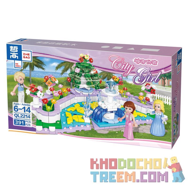ZHEGAO QL2214 2214 Xếp hình kiểu Lego City Girl Fountain Garden Vườn Phun Nước 391 khối ZHEGAO QL2214 2214 Xếp hình kiểu Lego City Girl Fountain Garden Vườn Phun Nước 391 khối