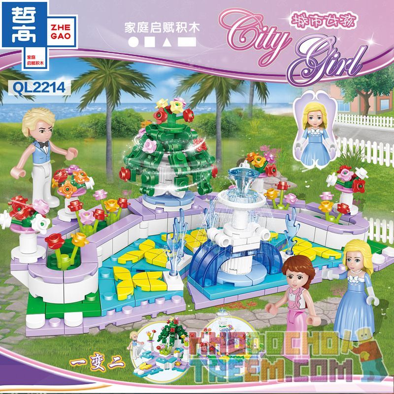 ZHEGAO QL2214 2214 non  VƯỜN PHUN NƯỚC bộ đồ chơi xếp lắp ráp ghép mô hình City Girl Thành Phố Con Gái 391 khối ZHEGAO QL2214 2214 non  VƯỜN PHUN NƯỚC bộ đồ chơi xếp lắp ráp ghép mô hình City Girl Thành Phố Con Gái 391 khối