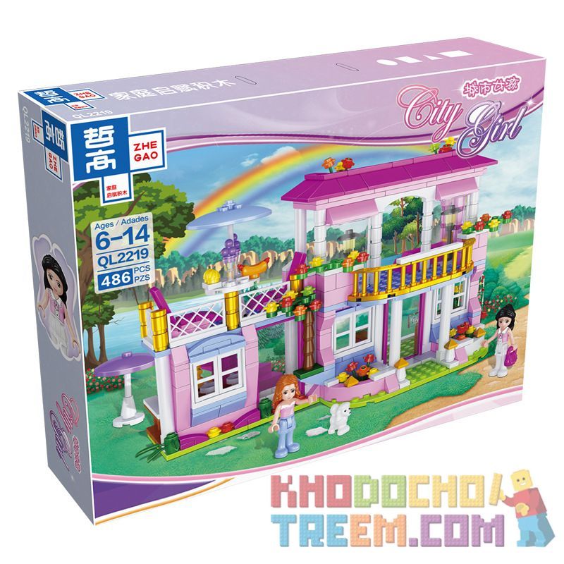 ZHEGAO QL2219 2219 Xếp hình kiểu Lego City Girl Villa Biệt Thự 486 khối ZHEGAO QL2219 2219 Xếp hình kiểu Lego City Girl Villa Biệt Thự 486 khối