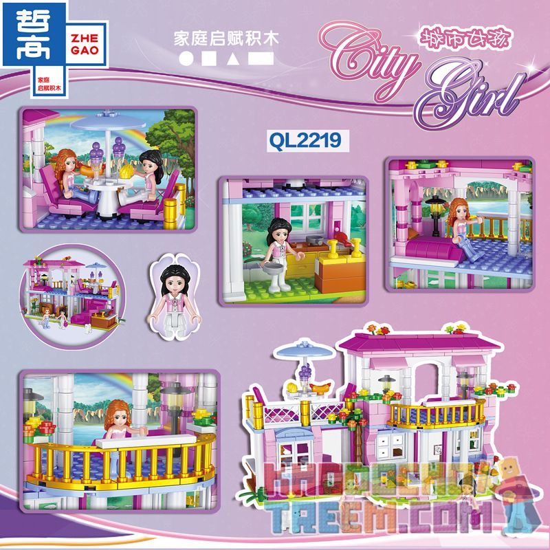 ZHEGAO QL2219 2219 non  BIỆT THỰ bộ đồ chơi xếp lắp ráp ghép mô hình City Girl Thành Phố Con Gái 486 khối ZHEGAO QL2219 2219 non  BIỆT THỰ bộ đồ chơi xếp lắp ráp ghép mô hình City Girl Thành Phố Con Gái 486 khối