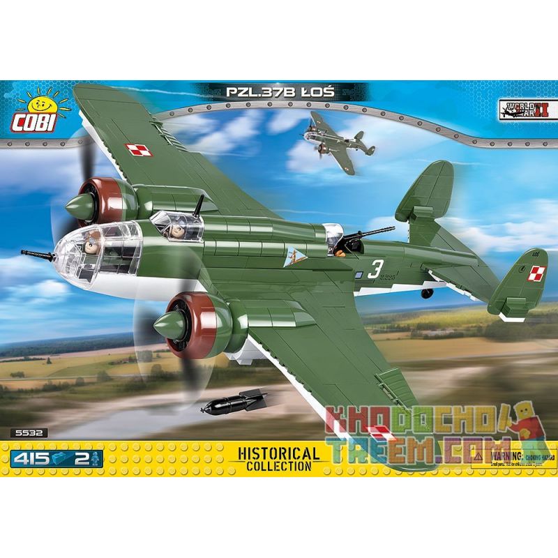 COBI 5532 Xếp hình kiểu Lego MILITARY ARMY PZL.37B Łoś PZL.37 Łoś 415 khối COBI 5532 Xếp hình kiểu Lego MILITARY ARMY PZL.37B Łoś PZL.37 Łoś 415 khối