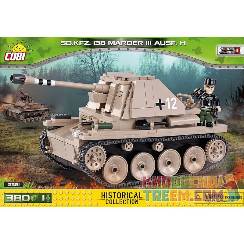 COBI 2381 Xếp hình kiểu Lego MILITARY ARMY Sd.Kfz.138 Marder III Ausf.H Weasel III Self-propelled Anti-tank Gun Pháo Chống Tăng Tự Hành Weasel III 380 khối COBI 2381 Xếp hình kiểu Lego MILITARY ARMY Sd.Kfz.138 Marder III Ausf.H Weasel III Self-propelled Anti-tank Gun Pháo Chống Tăng Tự Hành Weasel III 380 khối