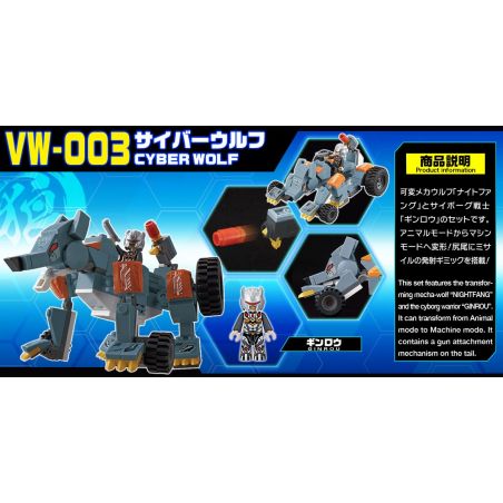 BIKKU VW-003 non  SAIBO SÓI. bộ đồ chơi xếp lắp ráp ghép mô hình CYBER WOLF 136 khối