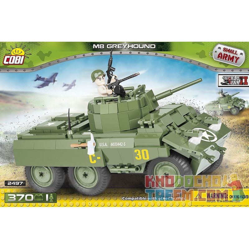 COBI 2497 Xếp hình kiểu Lego MILITARY ARMY M8 Greyhound M8 Armored Car Xe Bọc Thép M8 370 khối COBI 2497 Xếp hình kiểu Lego MILITARY ARMY M8 Greyhound M8 Armored Car Xe Bọc Thép M8 370 khối