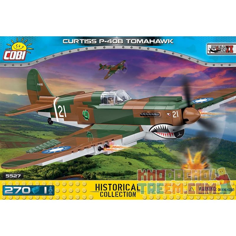 COBI 5527 5527 Xếp hình kiểu Lego MILITARY ARMY Curtiss P-40B Tomahawk ...