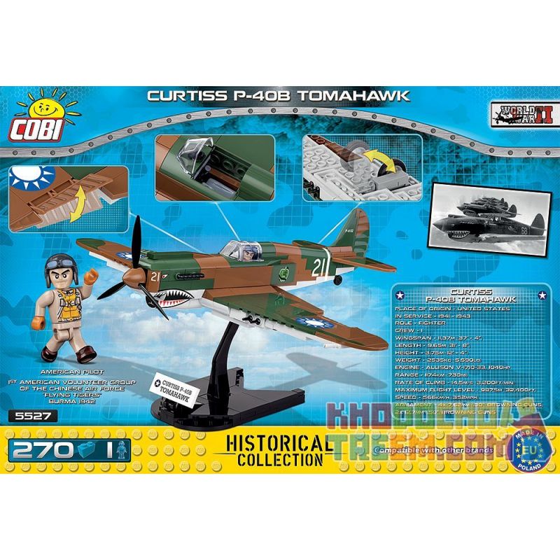 COBI 5527 non  MÁY BAY CHIẾN ĐẤU P-40 WARHAWK bộ đồ chơi xếp lắp ráp ghép mô hình Military Army CURTISS P-40B TOMAHAWK Quân Sự Bộ Đội 270 khối COBI 5527 non  MÁY BAY CHIẾN ĐẤU P-40 WARHAWK bộ đồ chơi xếp lắp ráp ghép mô hình Military Army CURTISS P-40B TOMAHAWK Quân Sự Bộ Đội 270 khối