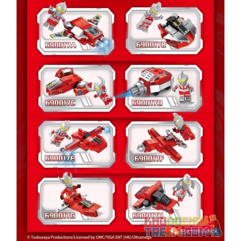 PanlosBrick 690017 Panlos Brick 690017 non  SILVER GANGES STARSHIP 8 KẾT HỢP bộ đồ chơi xếp lắp ráp ghép mô hình Ultraman Vệ Binh Vũ Trụ Siêu Nhân Điện Quang 353 khối