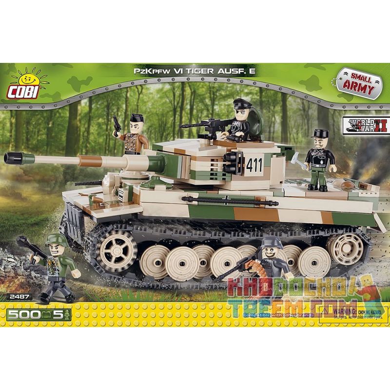 COBI 2487 Xếp hình kiểu Lego MILITARY ARMY Tiger PzKpfw VI Ausf. E Tank Six Tiger I Xe Tăng Six Tiger I 500 khối COBI 2487 Xếp hình kiểu Lego MILITARY ARMY Tiger PzKpfw VI Ausf. E Tank Six Tiger I Xe Tăng Six Tiger I 500 khối