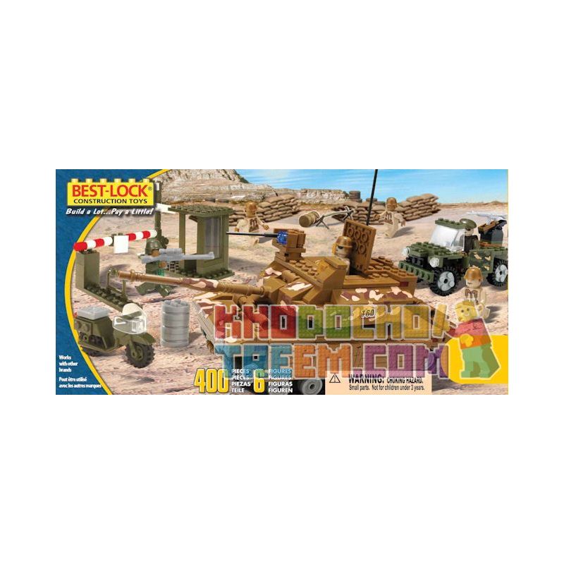BEST-LOCK 4010 non Lego XE TĂNG VÀ TUẦN TRA bộ đồ chơi xếp lắp ráp ghép mô hình Military Army TANK AND PATROL CAR Quân Sự Bộ Đội 400 khối