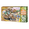 BEST-LOCK 5200 non  XE TĂNG MÁY BAY VÀ BỌC THÉP MÀU NÂU bộ đồ chơi xếp lắp ráp ghép mô hình Military Army BROWN TANK PLANE AND ARMORED TRANSPORT Quân Sự Bộ Đội 750 khối