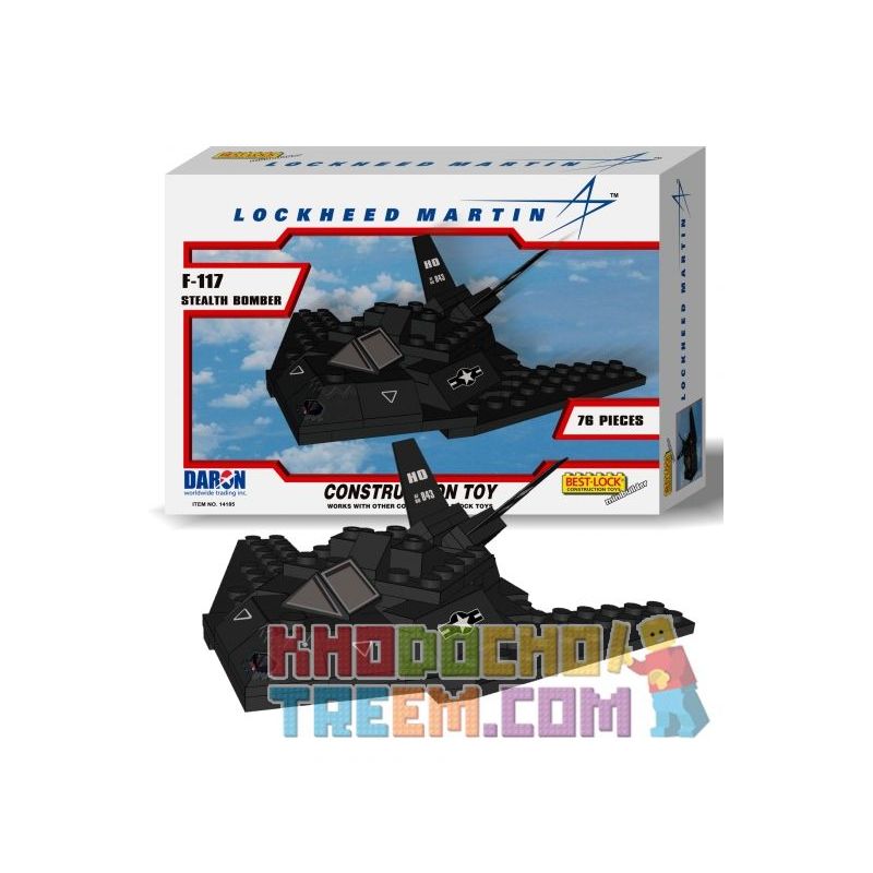 BEST-LOCK 14185 non Lego MÁY BAY NÉM BOM TÀNG HÌNH F-117 bộ đồ chơi xếp lắp ráp ghép mô hình Military Army F-117 STEALTH BOMBER Quân Sự Bộ Đội 76 khối