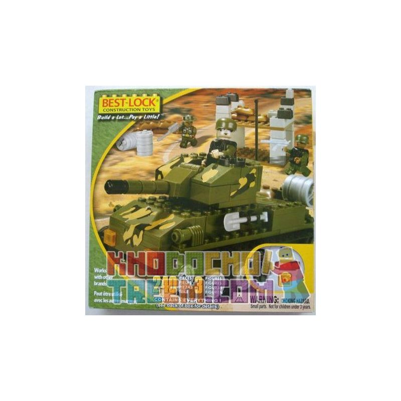 BEST-LOCK 24007 non Lego BỂ XANH bộ đồ chơi xếp lắp ráp ghép mô hình Military Army GREEN TANK Quân Sự Bộ Đội 240 khối