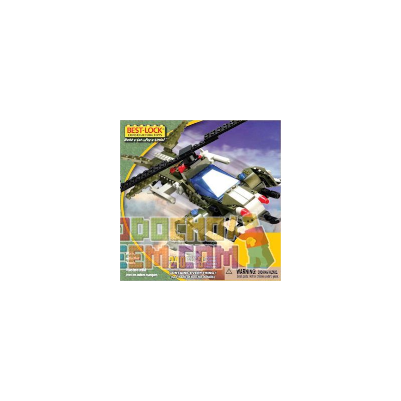 BEST-LOCK 24019 non Lego TRỰC THĂNG XANH bộ đồ chơi xếp lắp ráp ghép mô hình Military Army GREEN HELICOPTER Quân Sự Bộ Đội 240 khối