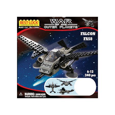 BEST-LOCK 24034 non  MÁY BAY CHIẾN ĐẤU FALCON FA58 bộ đồ chơi xếp lắp ráp ghép mô hình 240 khối