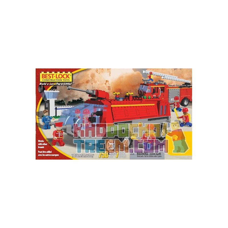 BEST-LOCK 75007 non Lego BỘ CHỮA CHÁY VÀ 2 XE CỨU HỎA LỚN bộ đồ chơi xếp lắp ráp ghép mô hình City FIREFIGHTER SET WITH 2 LARGE FIREENGINES Thành Phố 750 khối
