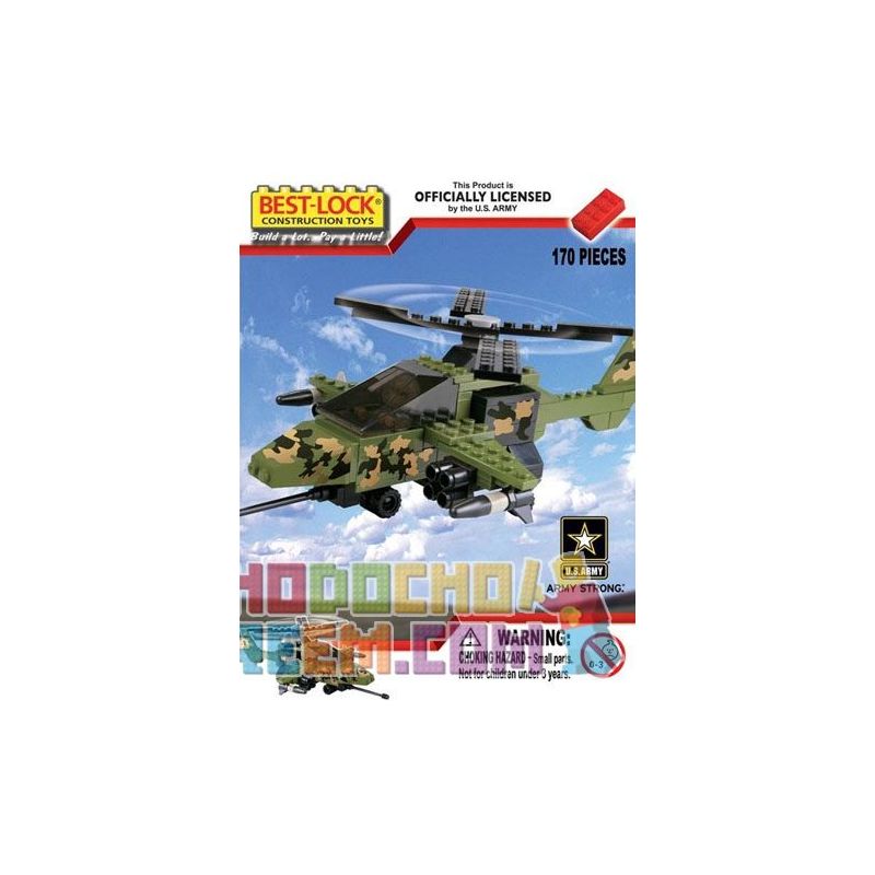 BEST-LOCK 17012 non Lego TRỰC THĂNG APACHE bộ đồ chơi xếp lắp ráp ghép mô hình Military Army APACHE HELICOPTER Quân Sự Bộ Đội 170 khối