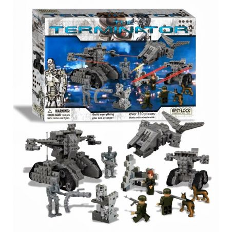 BEST-LOCK 01031T non  ĐUỔI THEO KYLE REESE. bộ đồ chơi xếp lắp ráp ghép mô hình Terminator HUNTING KYLE REESE Kẻ Hủy Diệt 350 khối