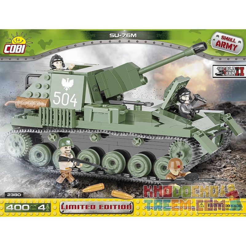 COBI 2380 non Lego SU-76M PHIÊN BẢN GIỚI HẠN bộ đồ chơi xếp lắp ráp ghép mô hình Military Army SU-76M LIMITED EDITION Quân Sự Bộ Đội 400 khối