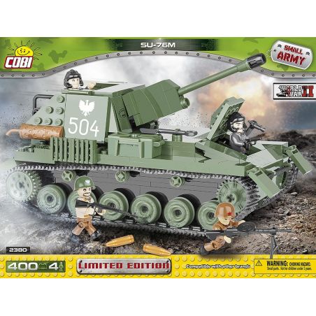 COBI 2380 non  SU-76M PHIÊN BẢN GIỚI HẠN bộ đồ chơi xếp lắp ráp ghép mô hình Military Army SU-76M LIMITED EDITION Quân Sự Bộ Đội 400 khối
