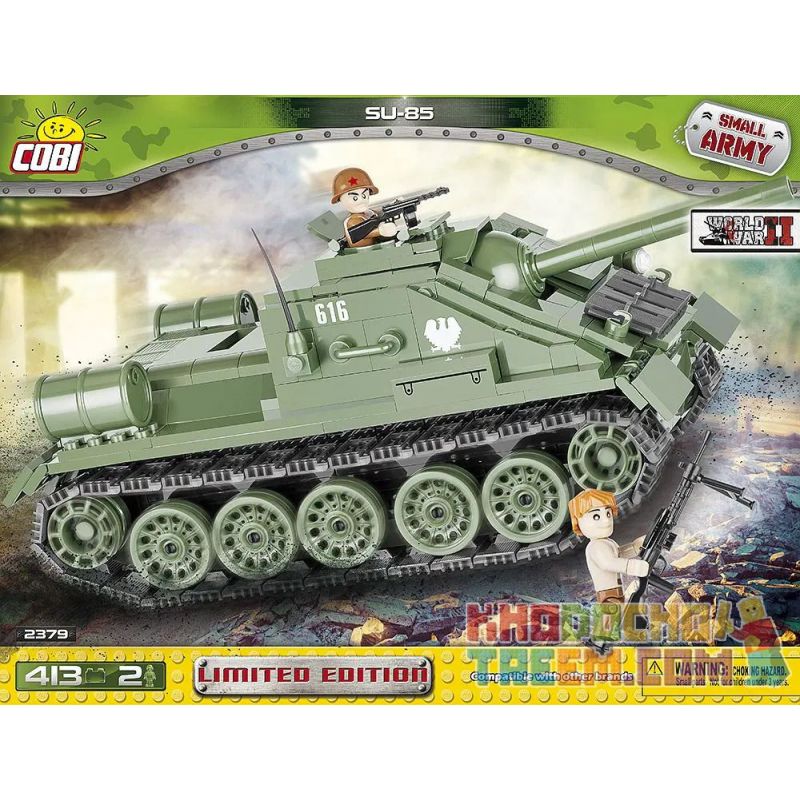 COBI 2379 non Lego SU-85 PHIÊN BẢN GIỚI HẠN bộ đồ chơi xếp lắp ráp ghép mô hình Military Army SU-85 LIMITED EDITION Quân Sự Bộ Đội 413 khối