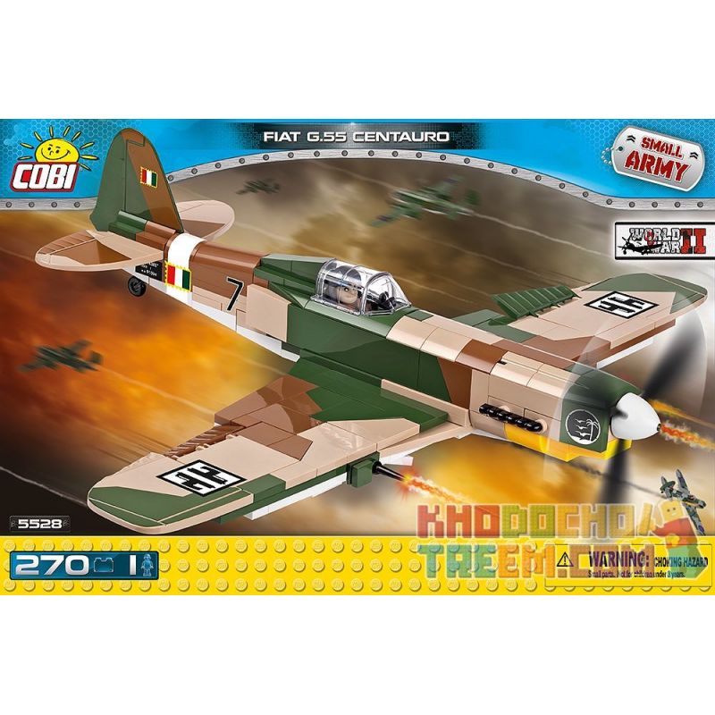 COBI 5528 non Lego MÁY BAY CHIẾN ĐẤU G.55 bộ đồ chơi xếp lắp ráp ghép mô hình Military Army FIAT G.55 CENTAURO Quân Sự Bộ Đội 270 khối