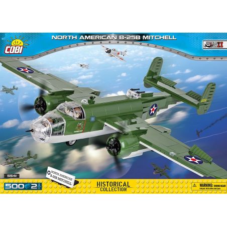 COBI 5541 non  MÁY BAY NÉM BOM B-25 MITCHELL bộ đồ chơi xếp lắp ráp ghép mô hình Military Army NORTH AMERICAN B-25 MITCHELL Quân Sự Bộ Đội 500 khối