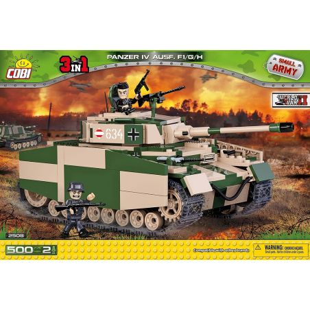 COBI 2508 non  XE TĂNG BỐN bộ đồ chơi xếp lắp ráp ghép mô hình Military Army PZ.KPFW. IV AUSF. F1/ G/H Quân Sự Bộ Đội 500 khối