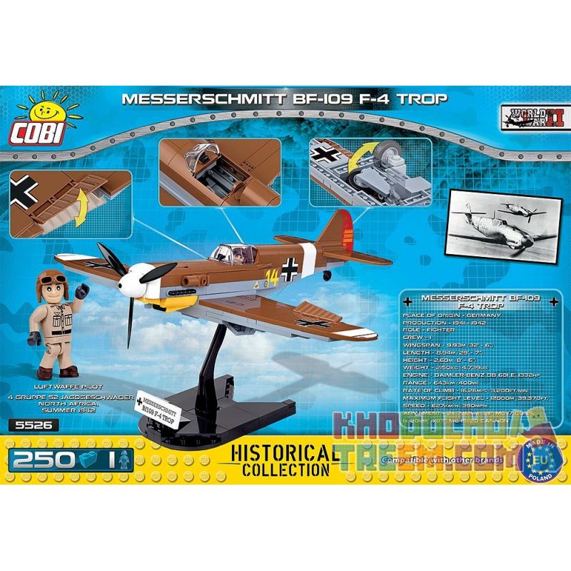 COBI 5526 non  MESSERSCHMITT BF 109 bộ đồ chơi xếp lắp ráp ghép mô hình Military Army MESSERSCHMITT BF 109 F-4 TROP Quân Sự Bộ Đội 250 khối COBI 5526 non  MESSERSCHMITT BF 109 bộ đồ chơi xếp lắp ráp ghép mô hình Military Army MESSERSCHMITT BF 109 F-4 TROP Quân Sự Bộ Đội 250 khối