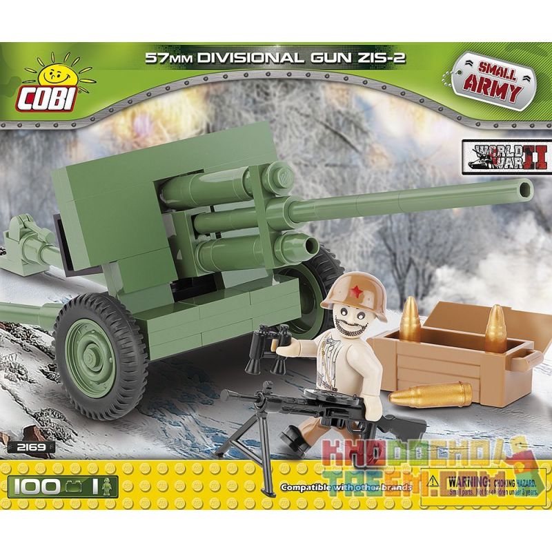 COBI 2169 non Lego SÚNG CHỐNG TĂNG M-43 57MM (ZIS-2) bộ đồ chơi xếp lắp ráp ghép mô hình Military Army 57MM DIVISIONAL GUN ZIS-2 Quân Sự Bộ Đội 100 khối