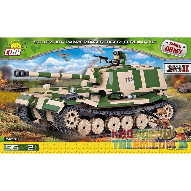 COBI 2496 non Lego TÀU KHU TRỤC TIGER (P) bộ đồ chơi xếp lắp ráp ghép mô hình Military Army PANZERJÄGER TIGER (P) FERDINAND Quân Sự Bộ Đội 515 khối