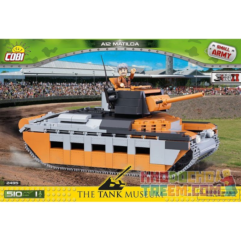 COBI 2495 non Lego XE TĂNG BỘ BINH MATILDA MK.II (A12) bộ đồ chơi xếp lắp ráp ghép mô hình Military Army MATILDA MK.II A12 Quân Sự Bộ Đội 510 khối