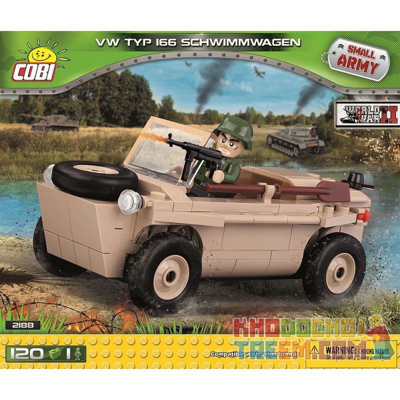 COBI 2188 Xếp hình kiểu Lego MILITARY ARMY VW Typ 166 Schwimmwagen VW166 Amphibious Vehicle Xe Lội Nước VW166 120 khối COBI 2188 Xếp hình kiểu Lego MILITARY ARMY VW Typ 166 Schwimmwagen VW166 Amphibious Vehicle Xe Lội Nước VW166 120 khối